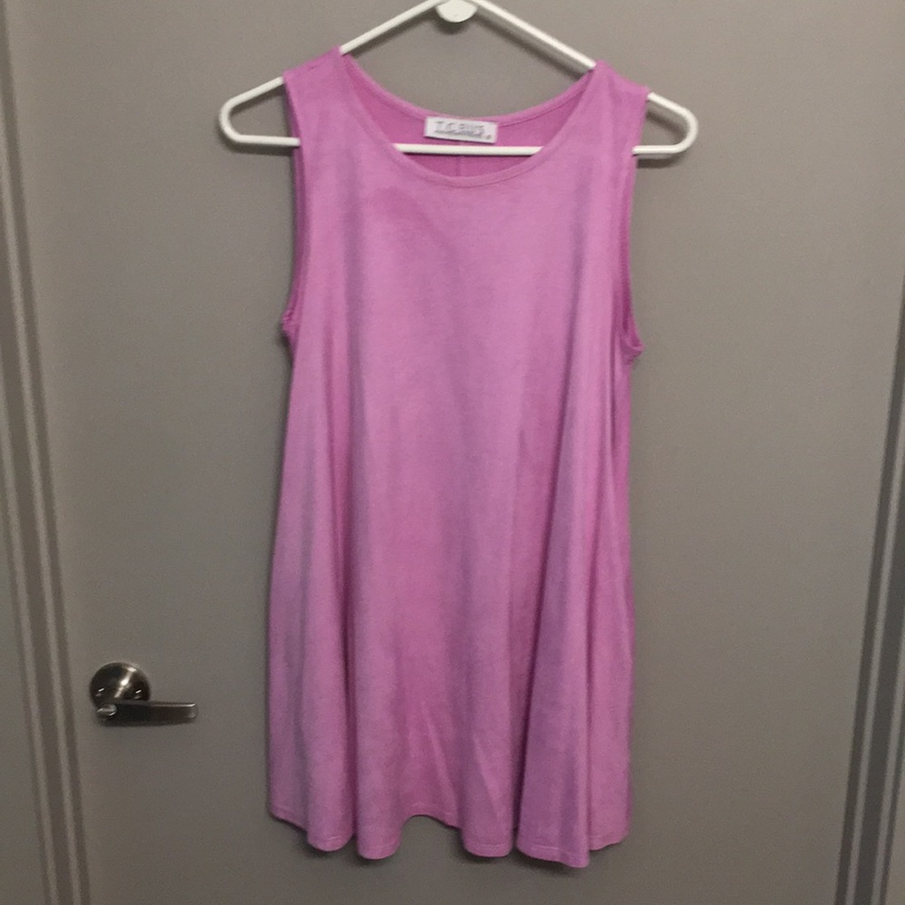T.C. Elli’s Lavender Faux Suede Tank Dress